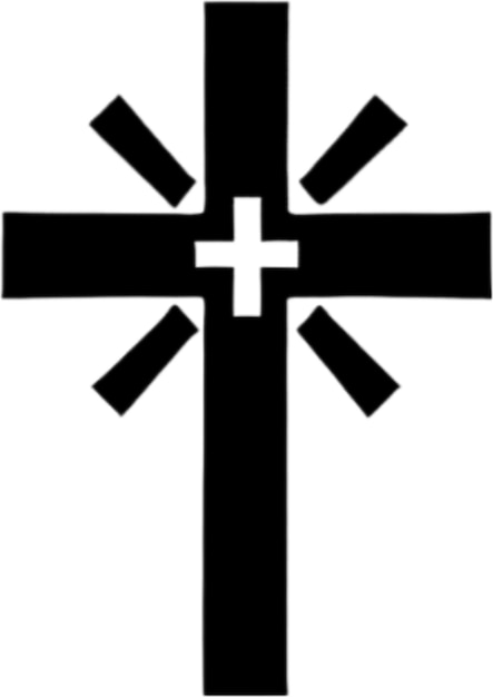 PSD disegno di croce a colori bianco e nero aigenerato