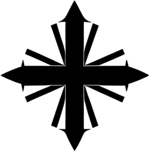 PSD cross design in black and white color aigenerated