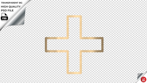 PSD cross design2 vector vector icon shining gold color textured psd transparent