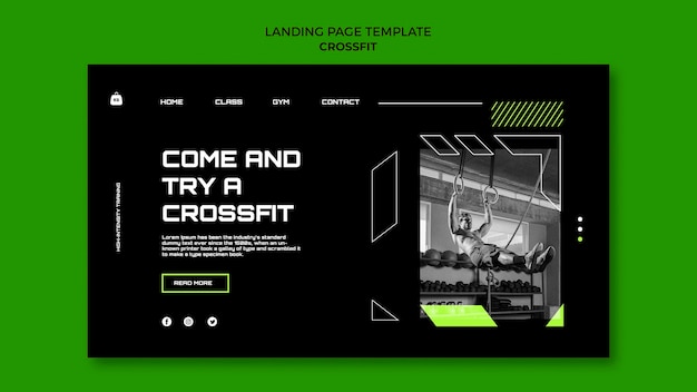 PSD cross fit design landing page template