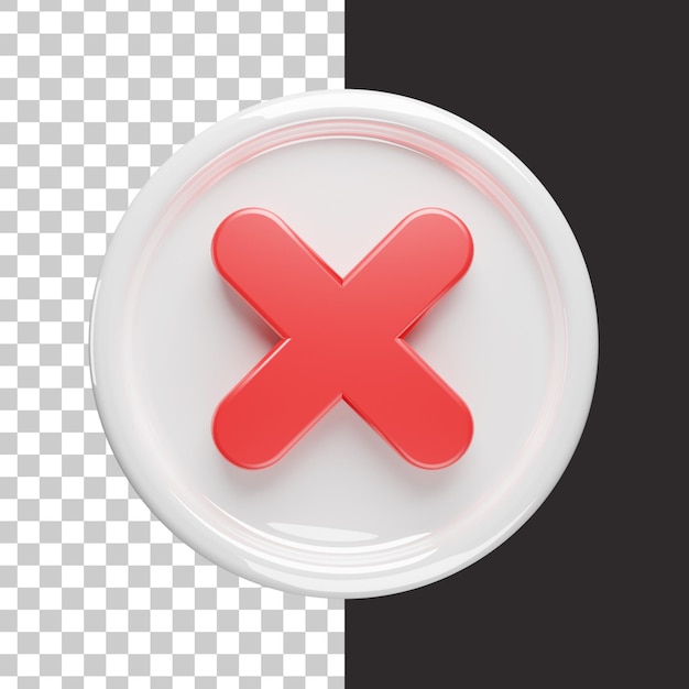 Cross icon in 3d rendering