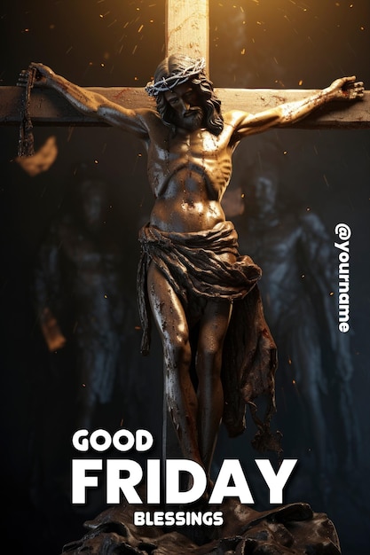 PSD croce di gesù cristo estremamente ultrarealista