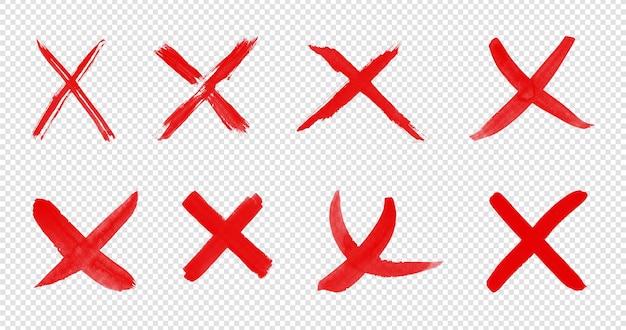 PSD cross red paint on transparent background