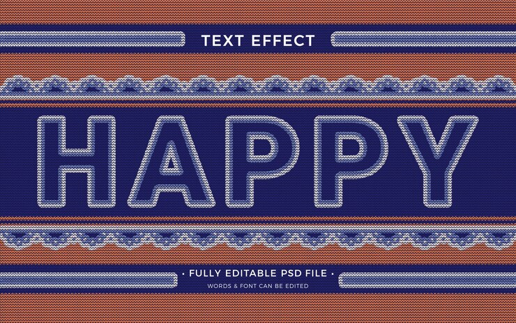 PSD cross stitch text effect