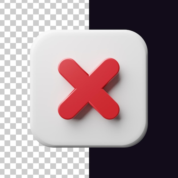 Cross symbol icon 3d