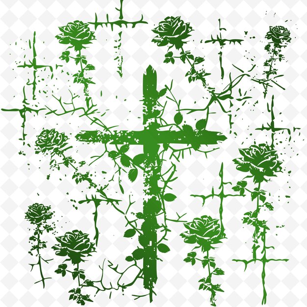 PSD a cross with a cross on it is in green and white