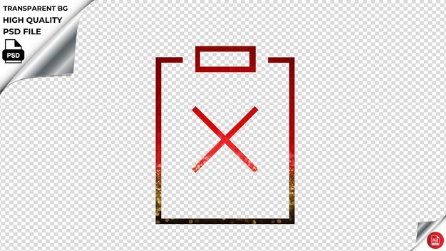 PSD cross x delete business revenue glitter gold and red paint psd transparent