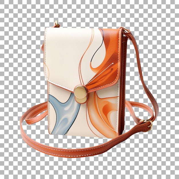 Crossbody wallet on transparent background