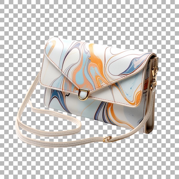 PSD crossbody wallet on transparent background