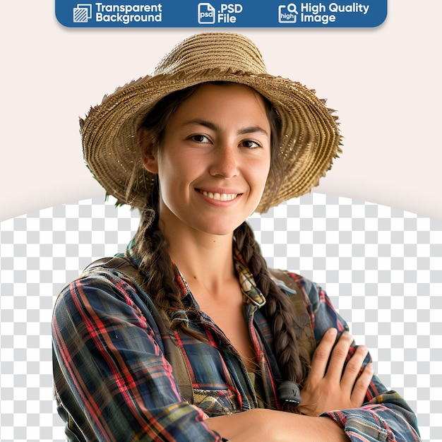 PSD crossed arms a happy woman farmer a portrait showing farming is in my blood