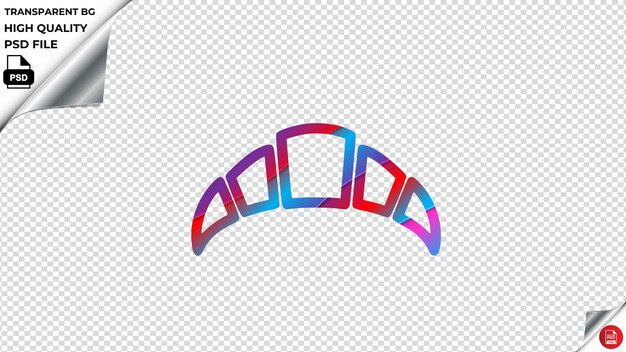 PSD crossiant ii vector icon red blue purple ribbon psd transparent