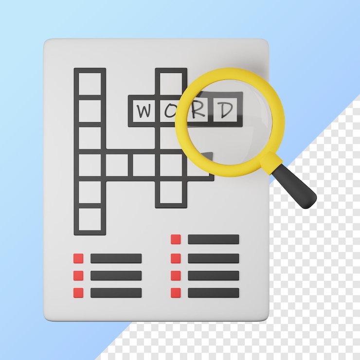 PSD crossword puzzle 3d icon illustration
