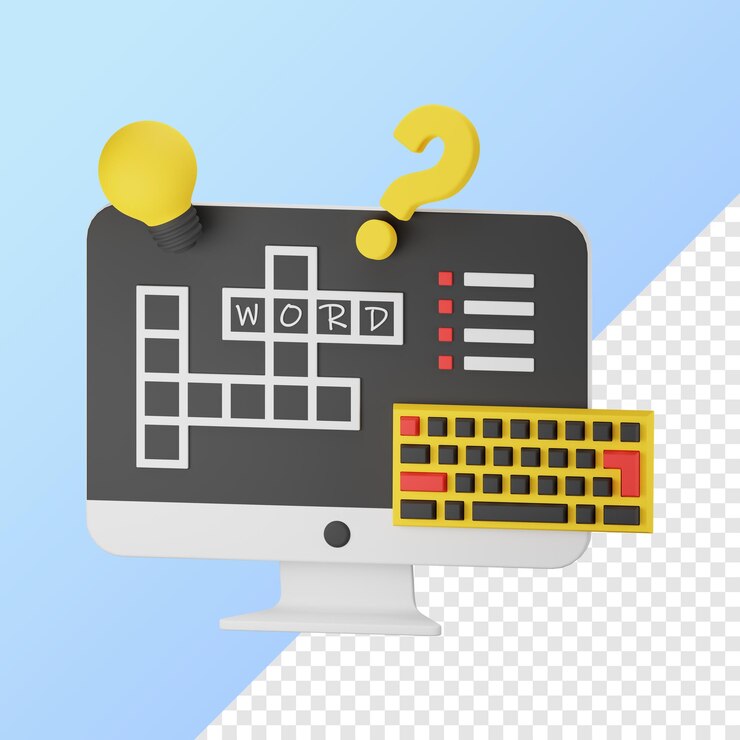 PSD crossword puzzle 3d icon illustration