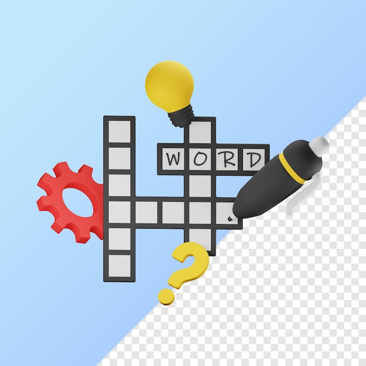 PSD crossword puzzle 3d icon illustration