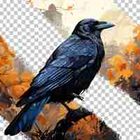 PSD crow bird transparent background