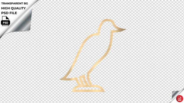 PSD crow design2 vector icon shining gold color textured psd transparent
