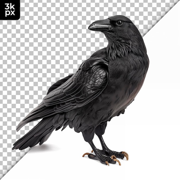 PSD crow figurine isolated on transparent background