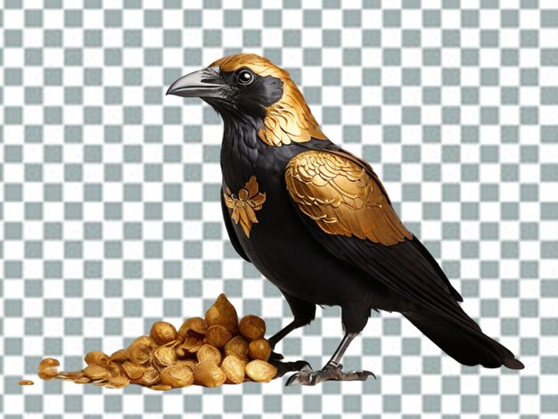 PSD crow golden png