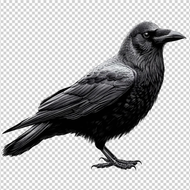 PSD crow watching from afar png