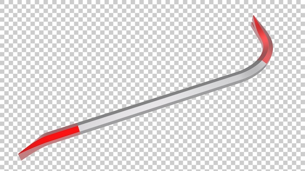 PSD crowbar isolated on transparent background 3d rendering illustration