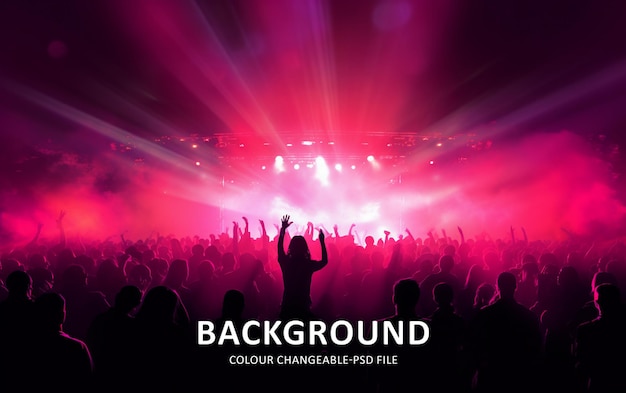 Crowd People Enjoying great music festival concert Background