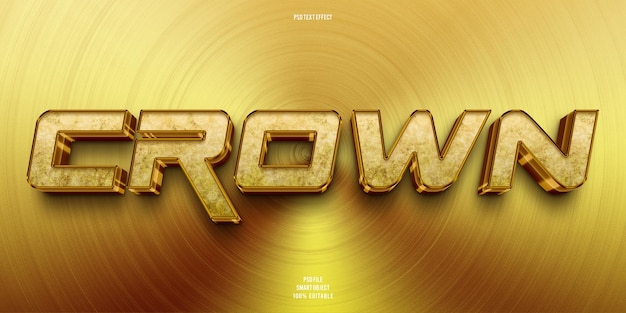 Crown 3d editable text effect