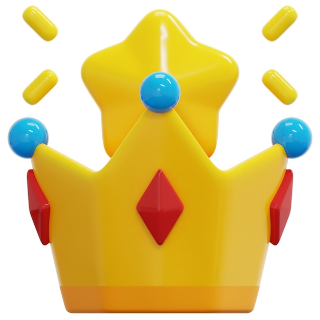 crown 3d render icon illustration