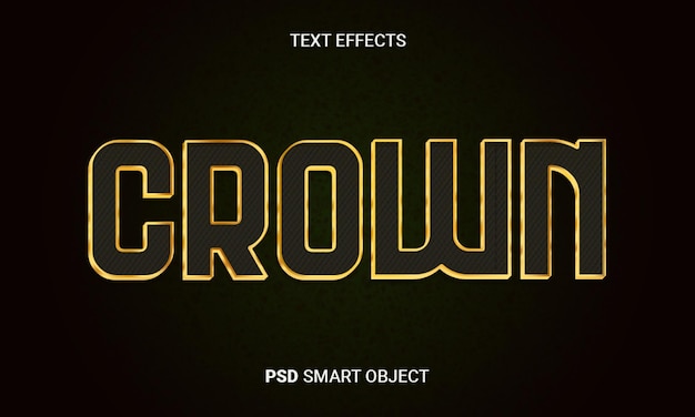 PSD crown editable text effect psd