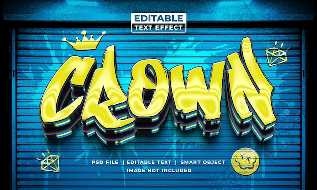 PSD crown graffity editable text effect style