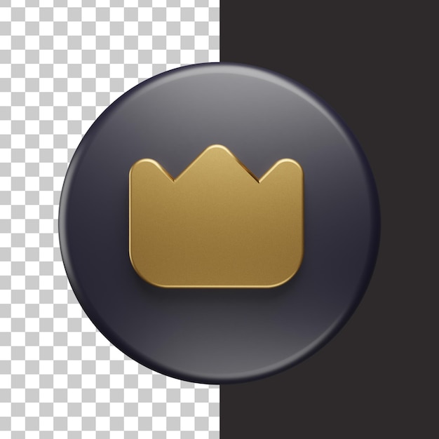 PSD crown icon in 3d rendering