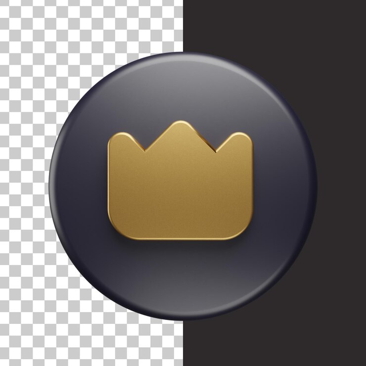crown icon in 3d rendering