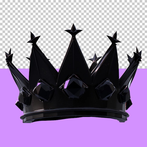 PSD crown made of pure obsidian stone isolated object transparent background