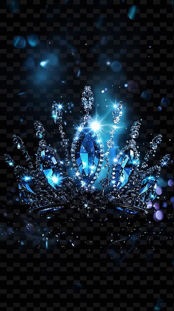 A crown of sparkling blue water and purple crystals