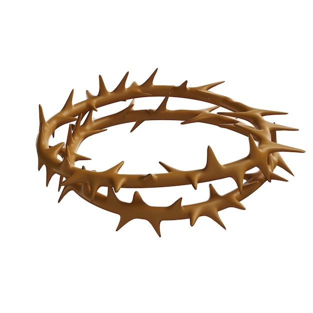 PSD crown of thorns of jesus christ religion easter symbol salvation 3d icon graphic drawing isolated