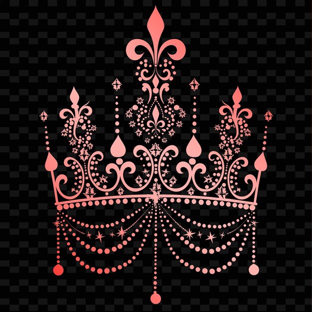 PSD a crown with a pink and red pattern