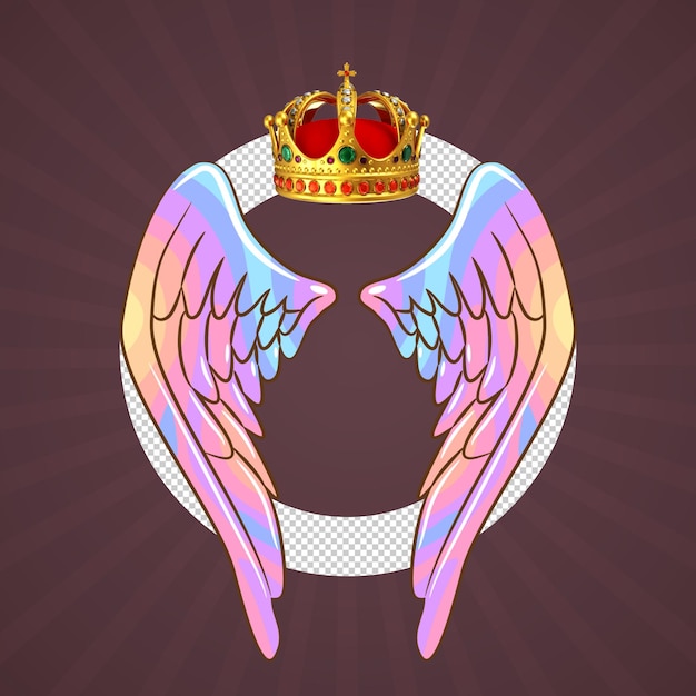 PSD a crown with wings and a crown with the word  the  i  on it