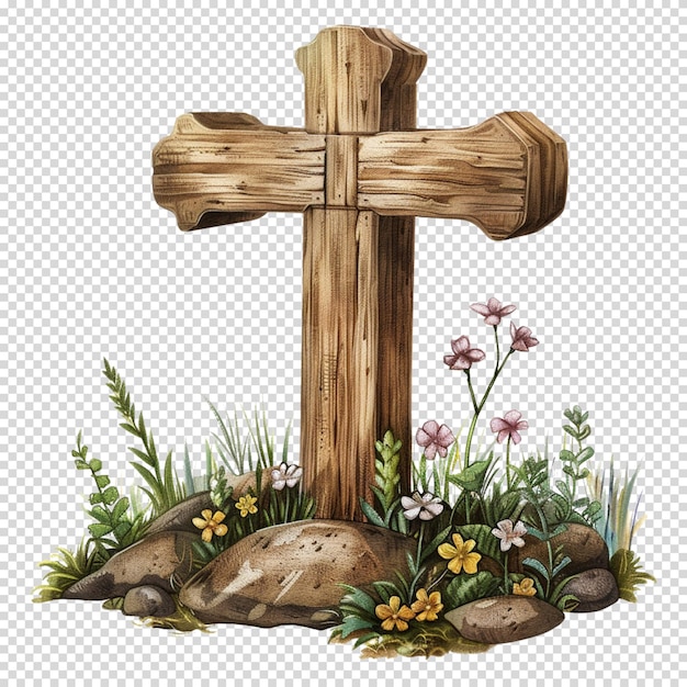 クルシフィックス・クロス 透明な背景に隔離されたキリスト教の宗教的シンボル