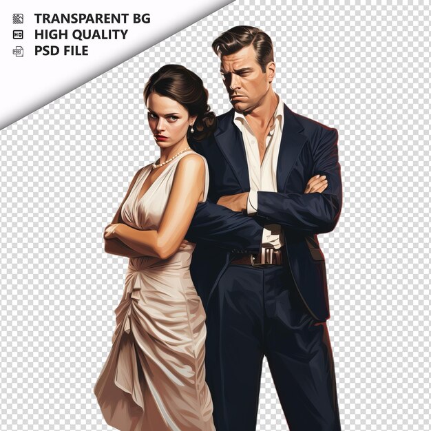 PSD cruel american couple flat icon stijl witte achtergrond is