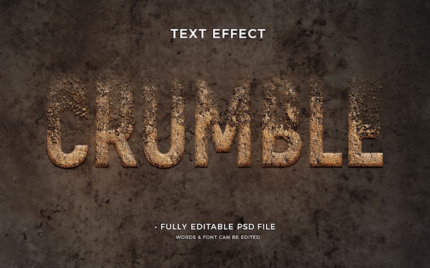 PSD crumble text effect