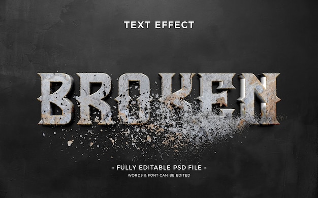 PSD crumble text effect