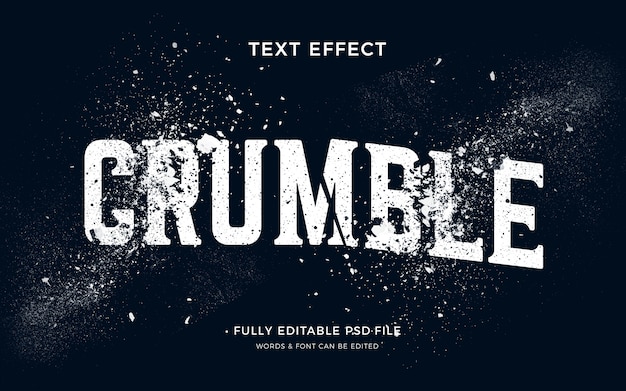 PSD crumble text effect