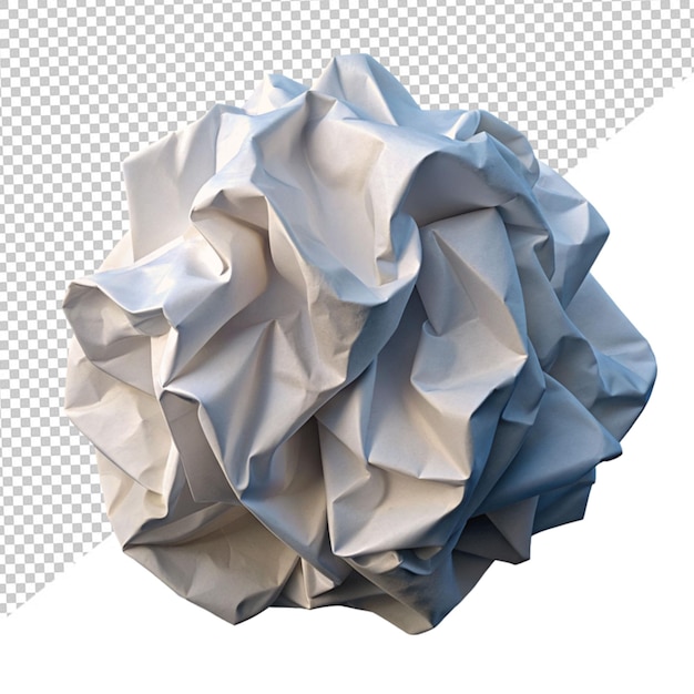 PSD crumped white paper on transparent background