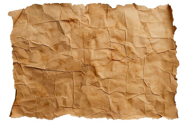 Crumpled craft paper with ragged edges