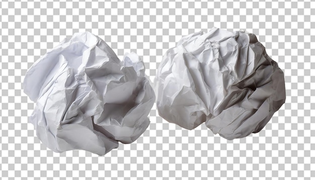 PSD crumpled paper ball isolated on transparent background