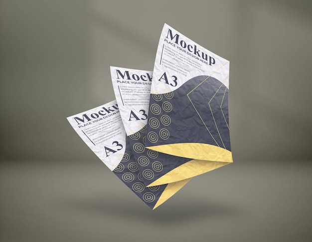 PSD crumpled paper mockup