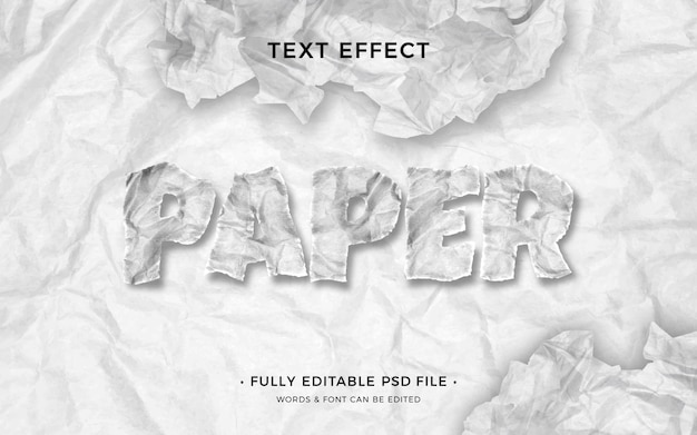 PSD crumpled paper text effect