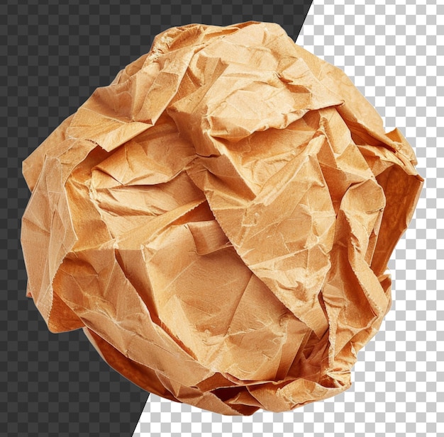 PSD a crumpled piece of paper with a brown color stock png