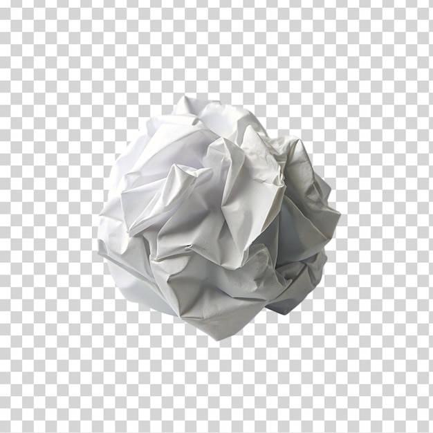 PSD a crumpled piece of white paper on transparent background