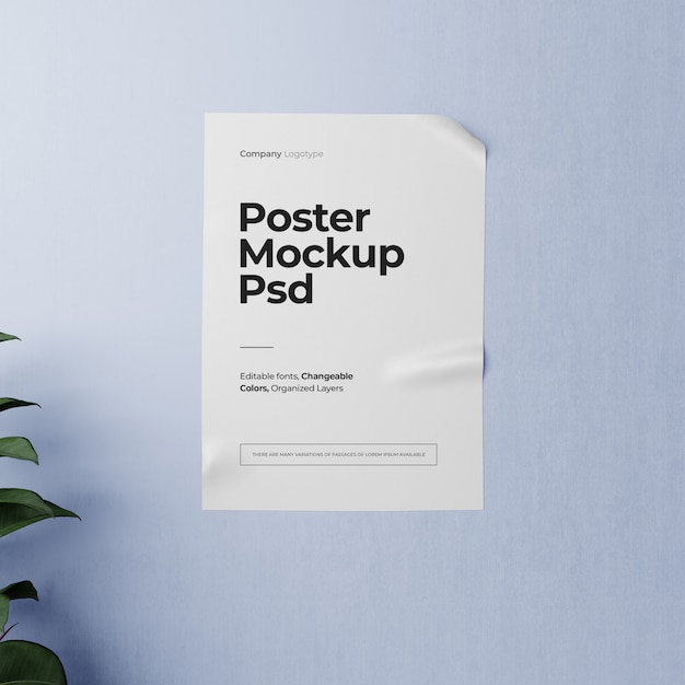 Crumpled poster mockup