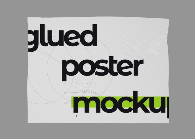 PSD crumpled posters on wall